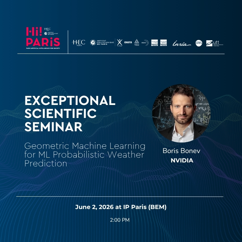 Hi! PARIS Exceptional Seminar – “Geometric Machine Learning for ML Probabilistic Weather Prediction” by Boris Bonev (NVIDIA)